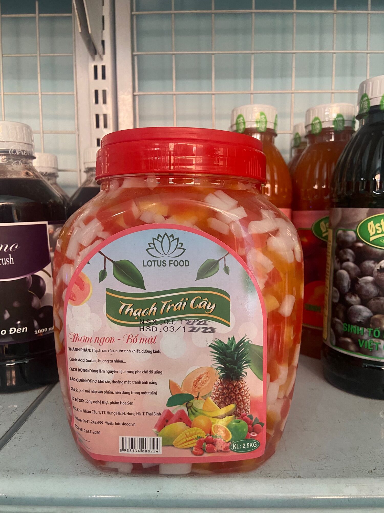 Thạch trái cây 3 màu lotus food - 2,5kg