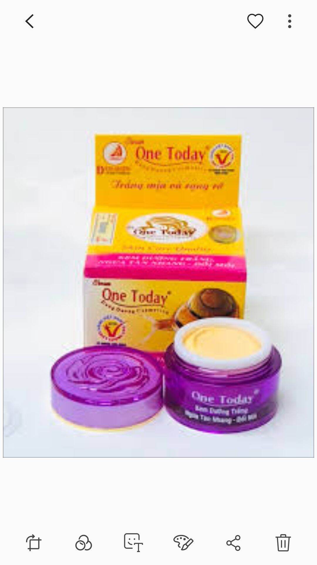 Kem dưỡng trắng, ngừa tàn nhang, đồi mồi one today 8g