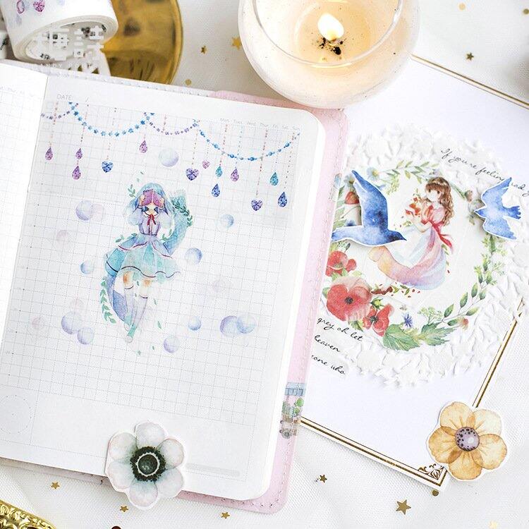 Hình dán washi màu sắc dễ thương #t2