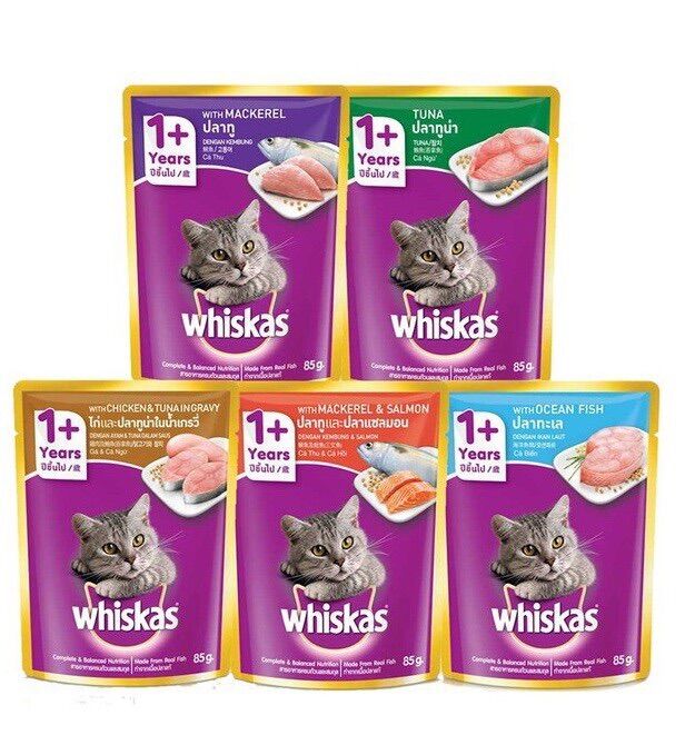 Pate cho mèo whiskas mèo lớn, nhỏ 80g combo 24 gói