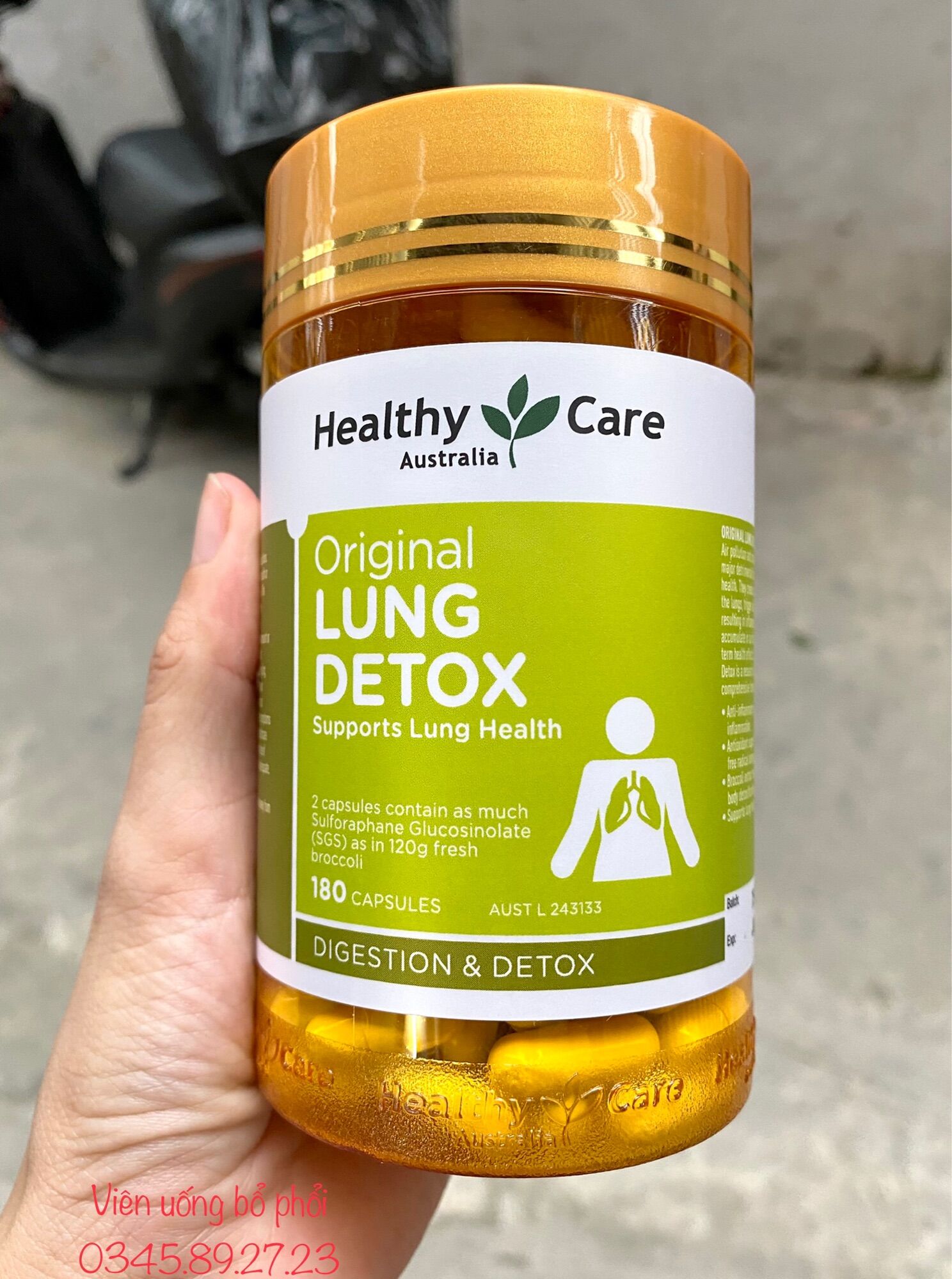 [MẪU MỚI + ĐỦ BILL] Viên Uống Thải Độc Phổi Lung Detox Healthy Care 180 viên