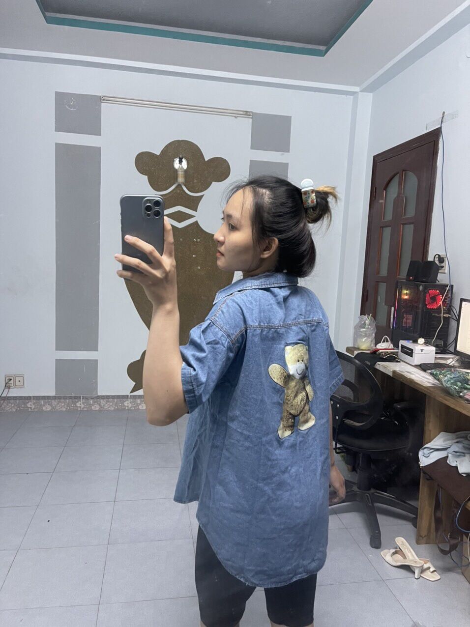 Sét somi jean kèm quần ngố td