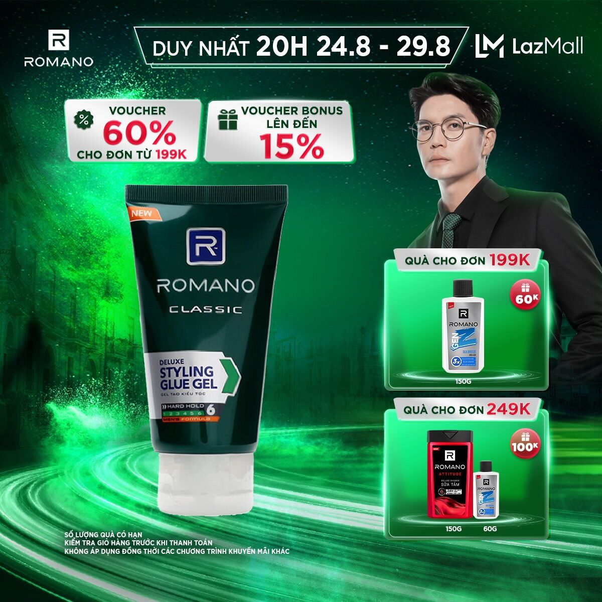 Gel vuốt tócRomano Classic 150g (giữ nếp lâu/giữ nếp siêu cứng)
