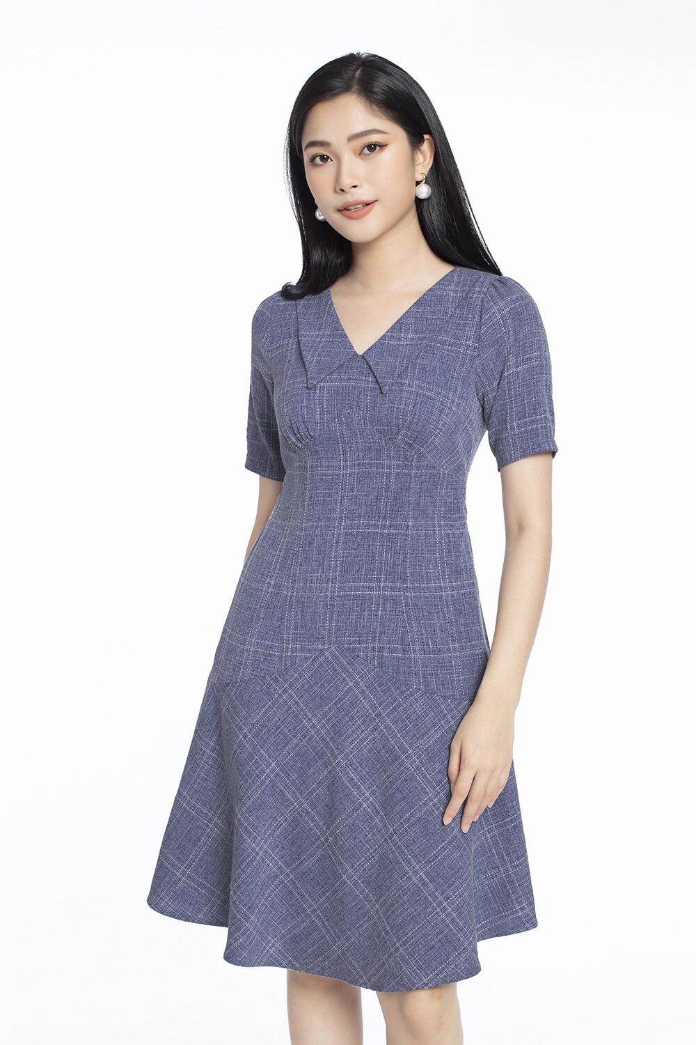 [HẾT HÀNG] - THANH LÝ - Đầm KK cổ sen dáng xòe