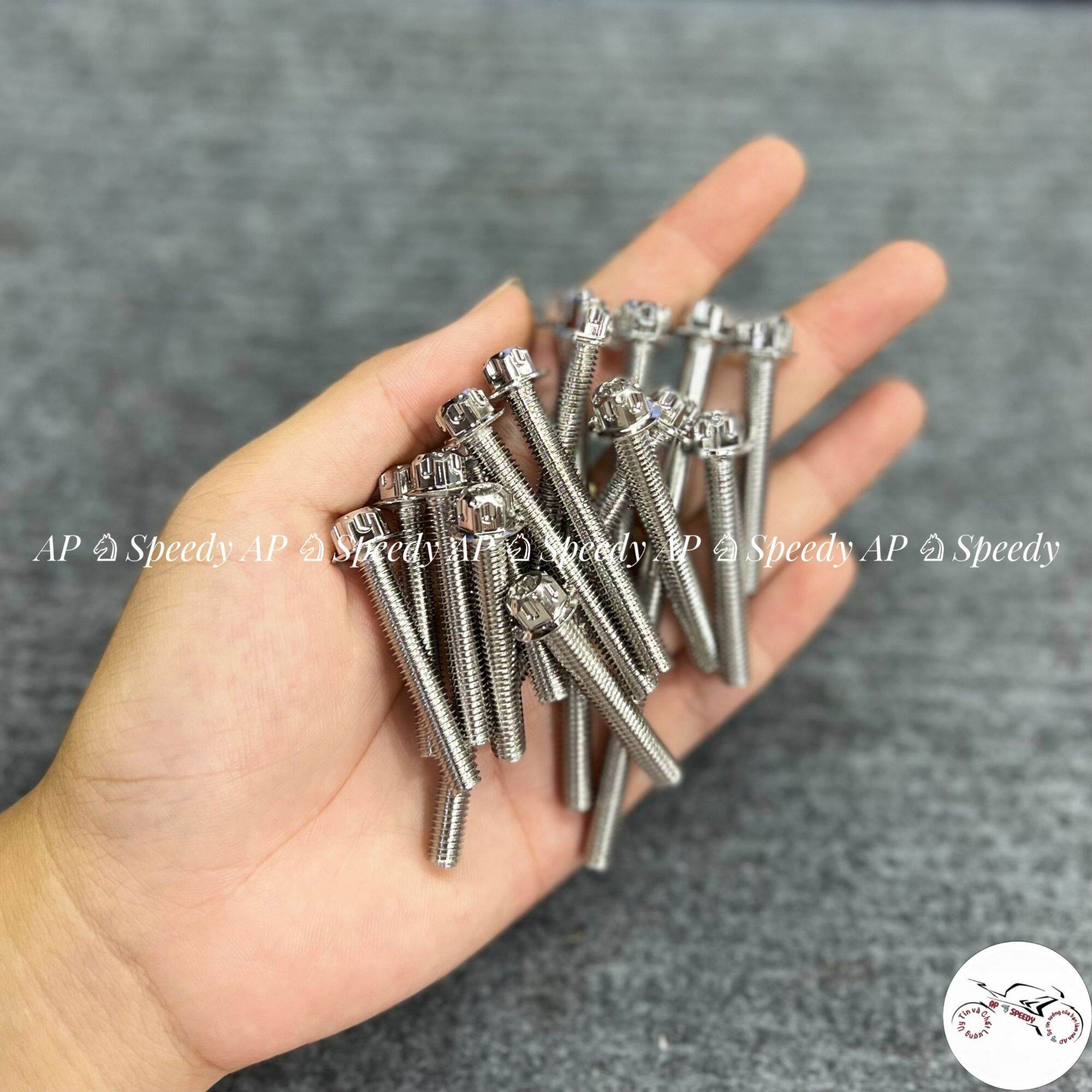 Bộ ốc lóc máy Salaya inox Exciter135/150/Winner/Dream/Wave/Rs/Vario/Sonic/Raiderfi