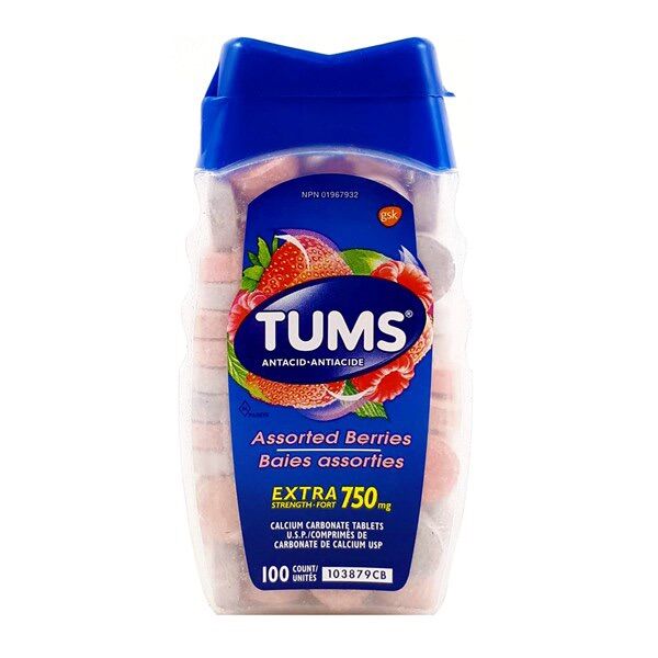 Kẹo ngậm hỗ trợ tiêu hóa Tums Antacid Assorted 100 viên