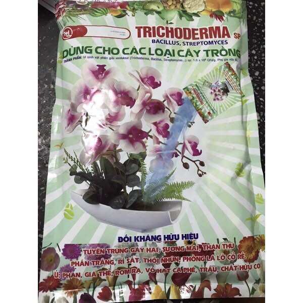 Nấm đối kháng trichoderma , ủ trấu, rơm rạ. phân giải xelulo gói 1kg