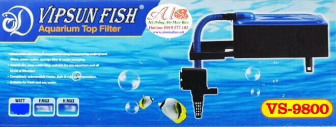 Bộ máy bơm Và hộp lọc nước VIPSUN VS-9800 cho hồ cá cảnh. Phụ Kiện Hồ Cá Bộ Máy Bơm VS-9800
