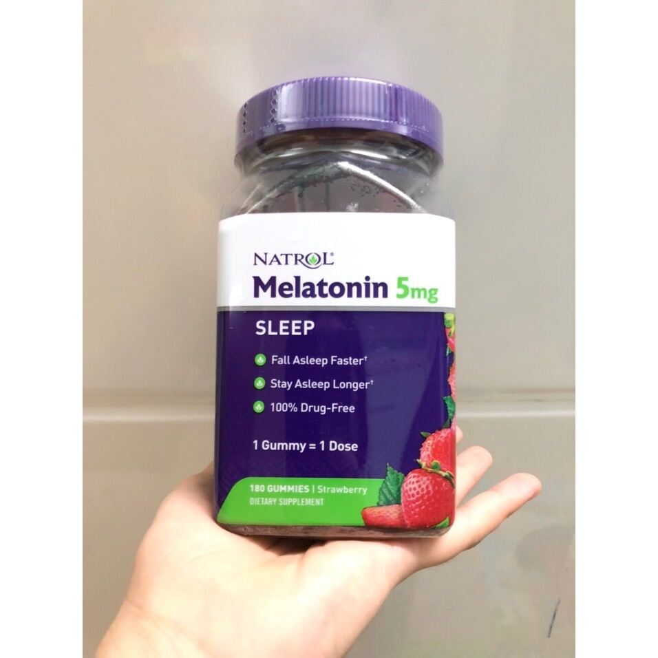 Bill Mỹ Kẹo dẻo giúp ngủ ngon Melatonin 5mg của Natrol Gum