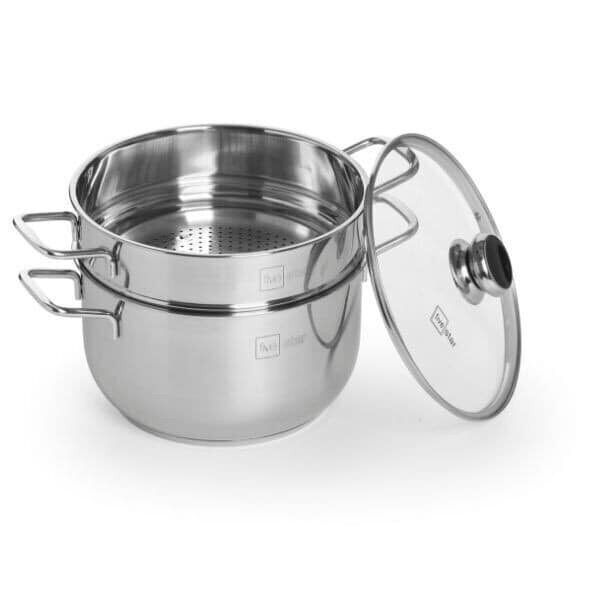 Bộ nồi xửng hấp 3 đáy inox 430 FiveStar Standard Nắp Kính