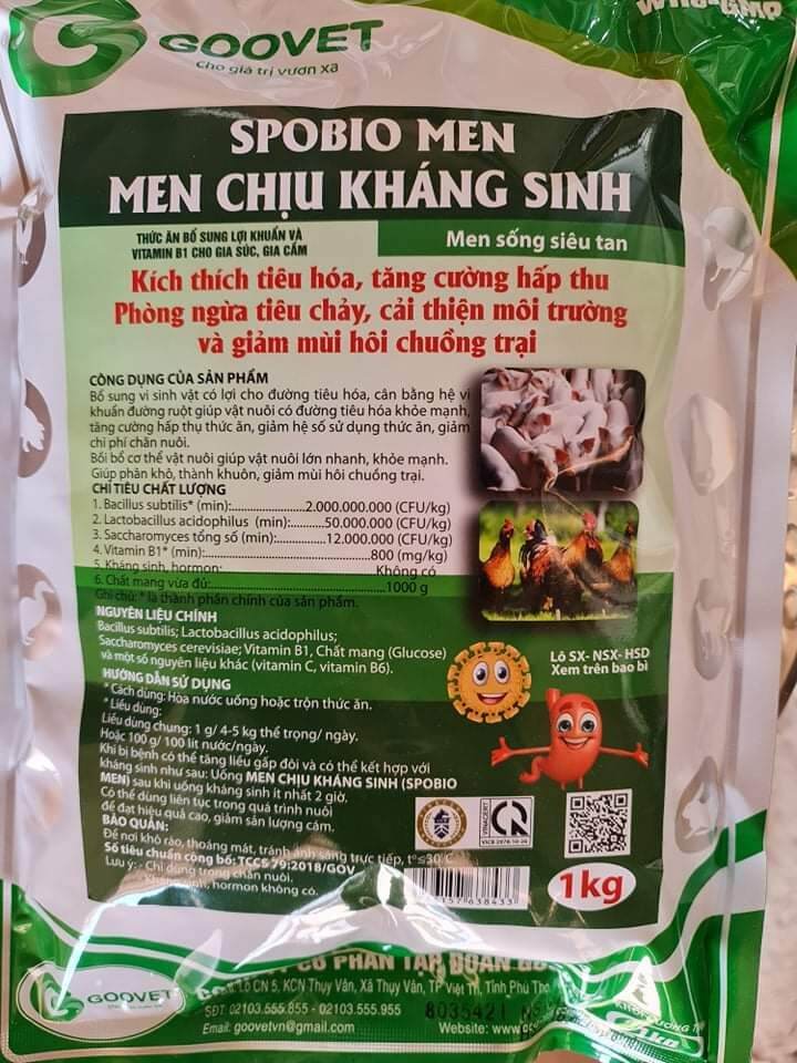 Men chịu kh.ang sinh siêu tan 1 bich 5 gói nhỏ cho gà vịt heo