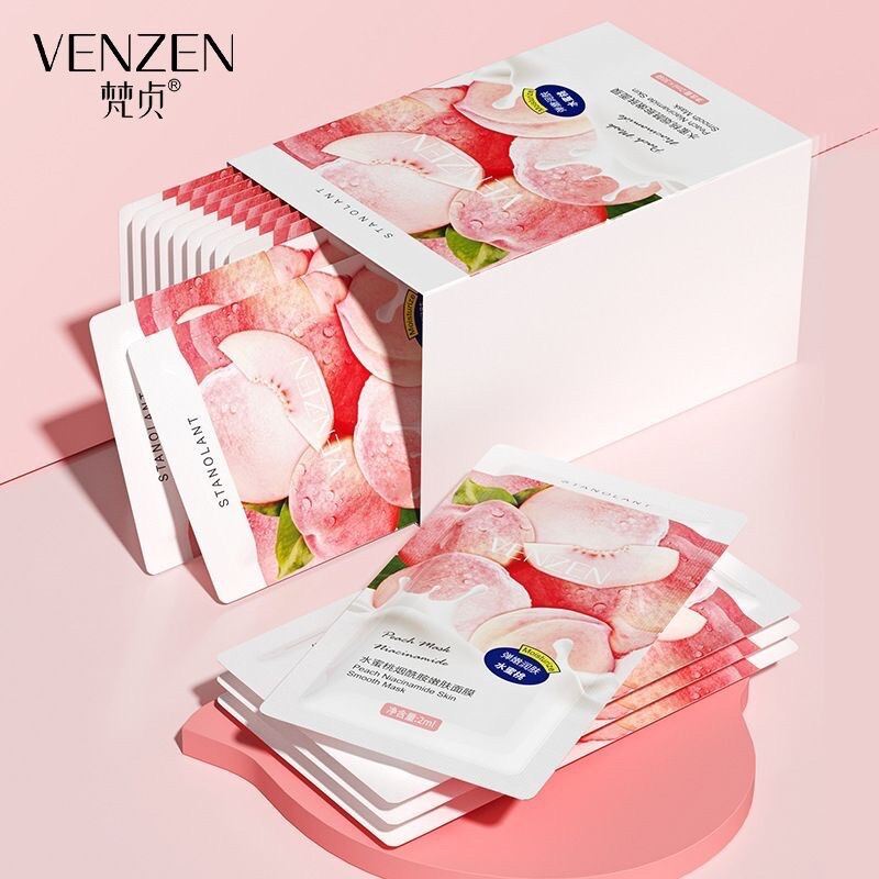 1 Miếng Mặt Nạ Ngủ Đào Venzen Peach Niacinamide Trẻ Hoá Da Giữ Ẩm Và Làm Săn Chắc Da Nội Đia Trung 2Ml A003.1