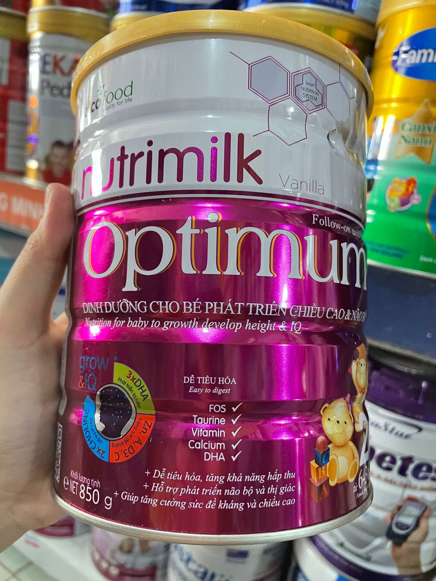 Sữa Nutrimilk Optimum Tăng cân, phát triển chiều cao và não bộ (6-36) tháng