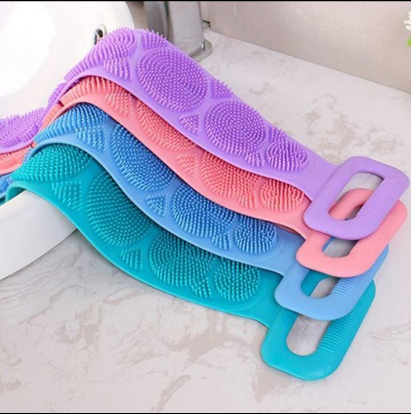 Dây Tắm Chà Lưng Silicon Hai Mặt