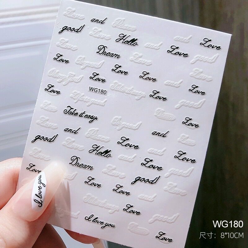 sticker chữ nail , hình dán móng