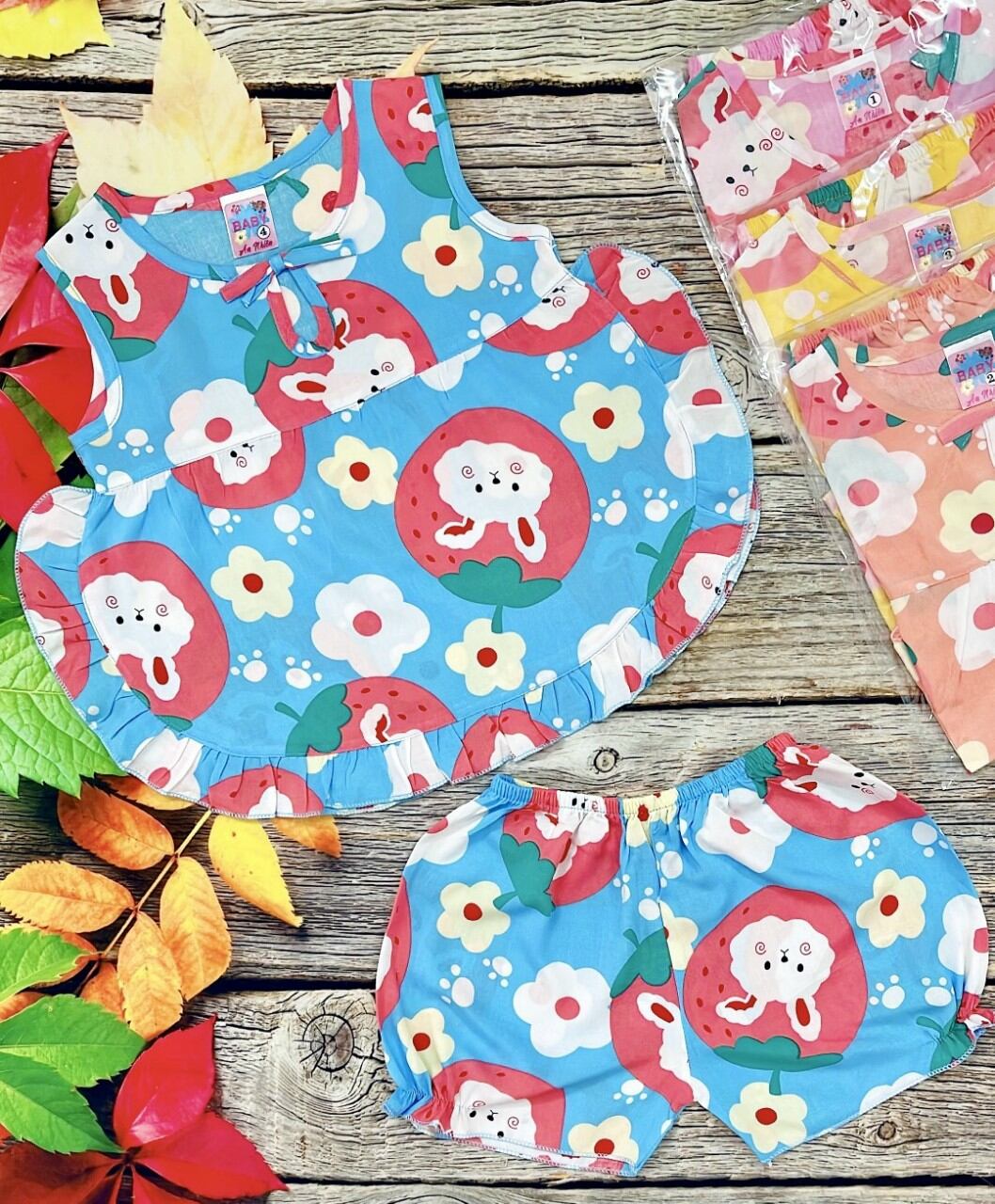 [HCM]set 3 bộ đồ tole-lanh cho bé gái 8-18kg