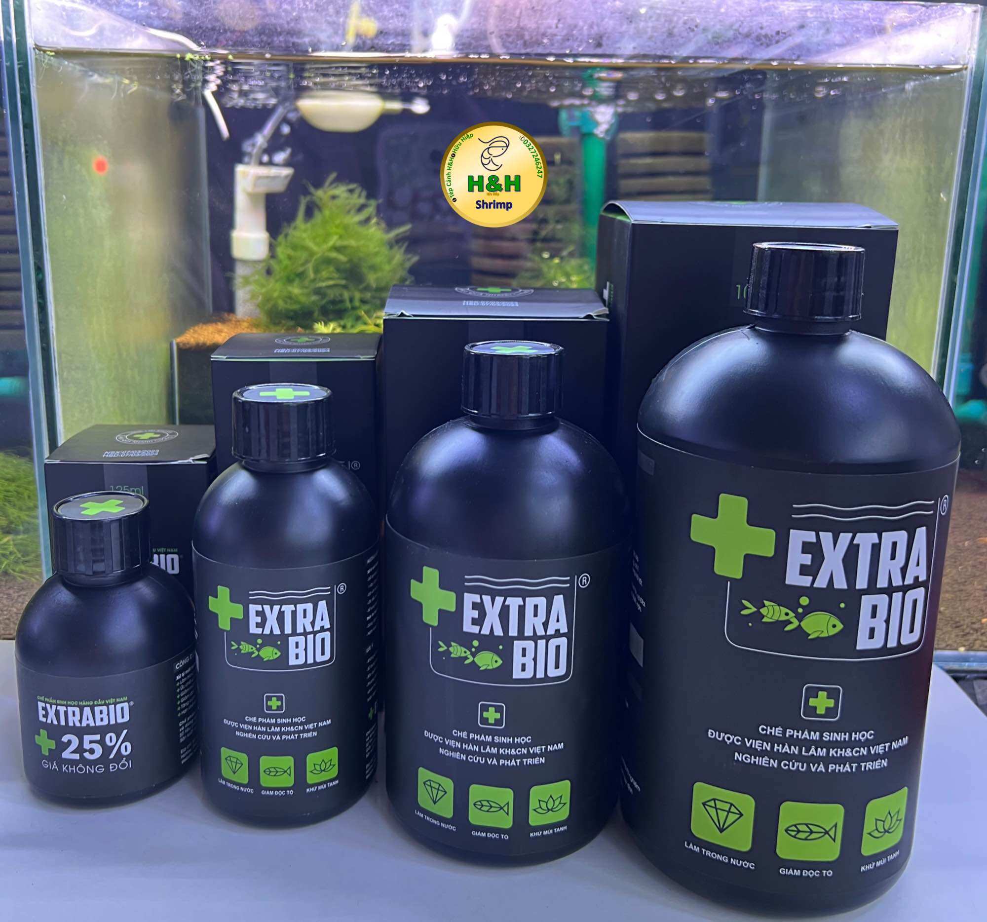 Vi sinh nước extrabio giúp làm trong nước cho bể tép cảnh cá cảnh