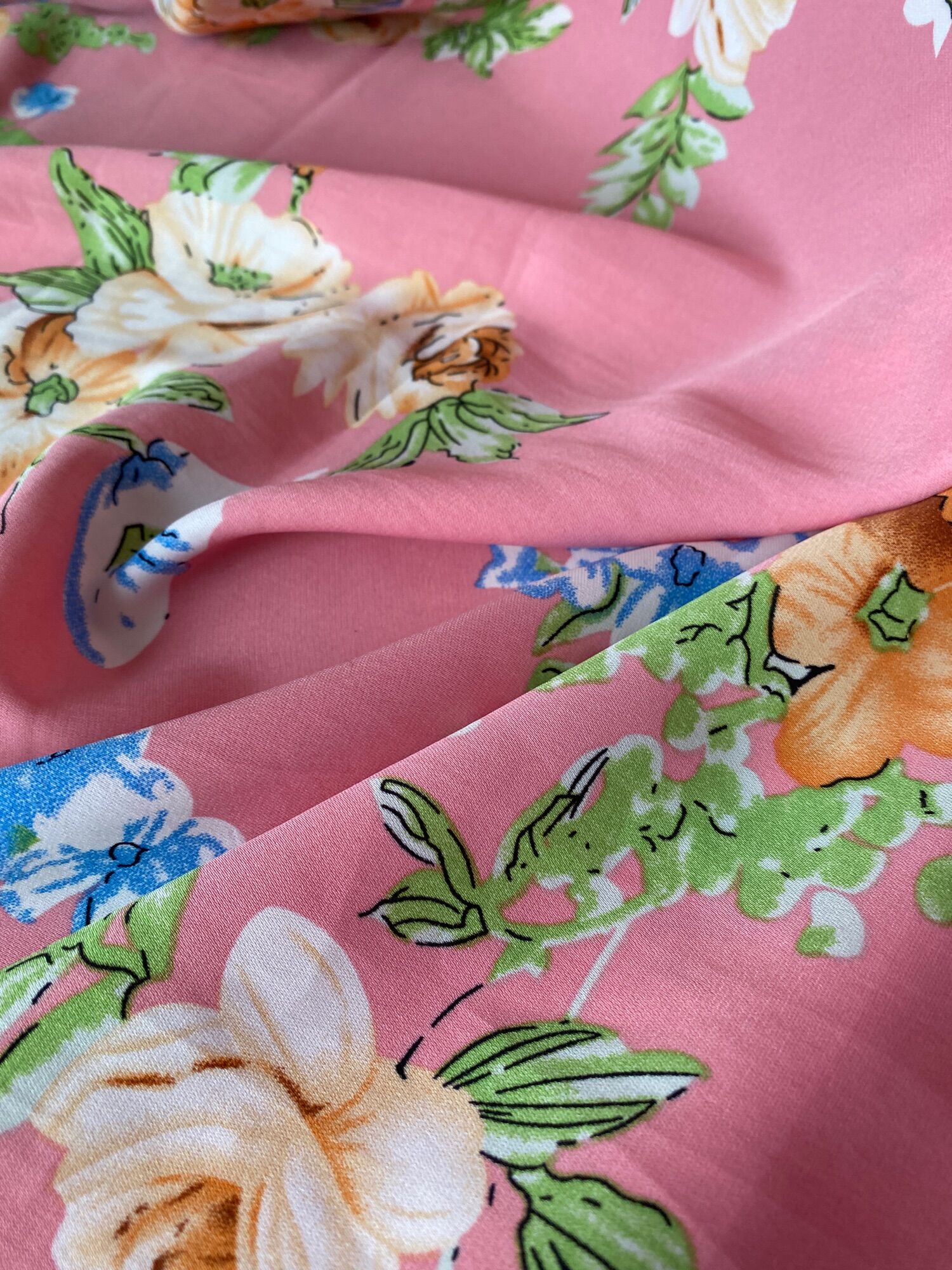 Vải lụa trượt hoa đều may đầm bộ jumpsuit MS3731