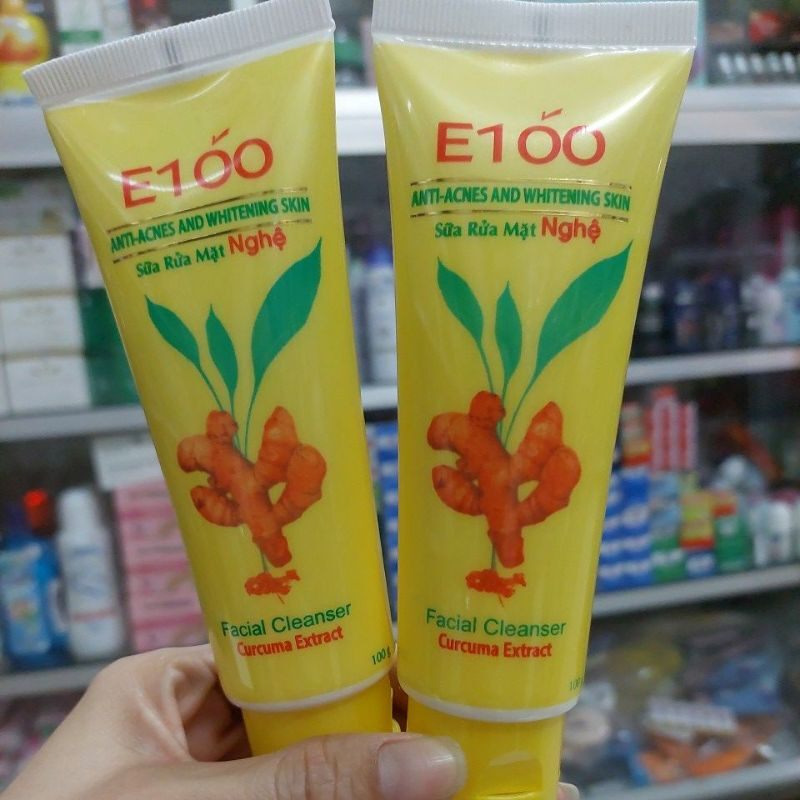 Combo 2 sữa rửa mặt nghệ e100 100g giúp sạch mụn mờ thâm trắng da, hàng chính hãng