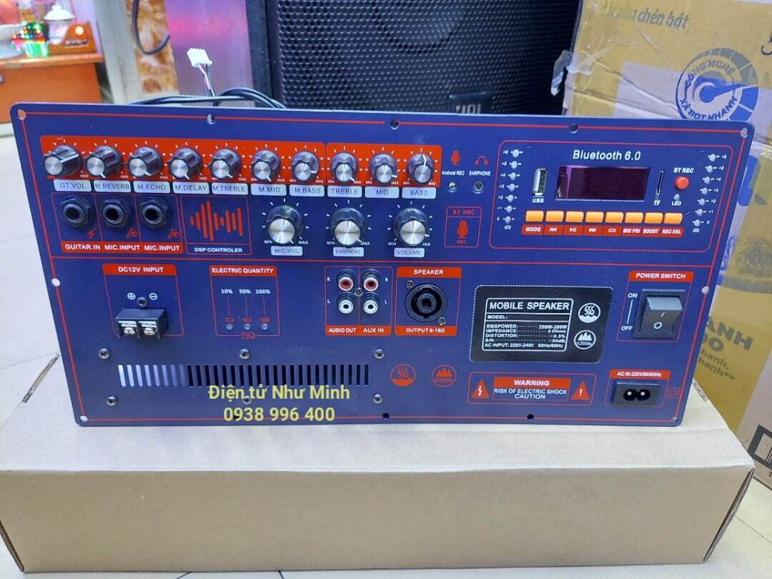 Mạch Loa Kéo Công Suất Lớn 19x38cm DSP Reverb  - 4 tấc đôi - 5 tấc đôi 600w