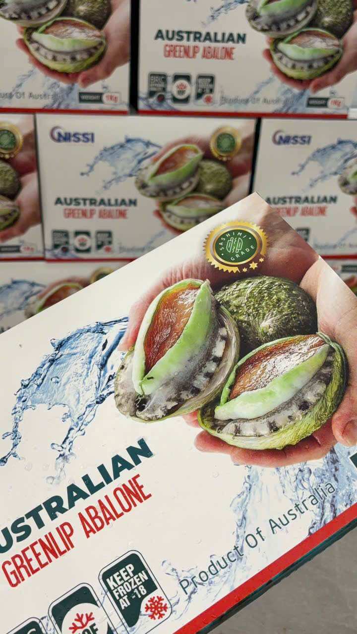 [GIAO NHANH 2H HCM] Giá Sỉ 1KG Bào ngư Úc viền xanh đông lạnh size 10-12 con/kg Australian Abalone