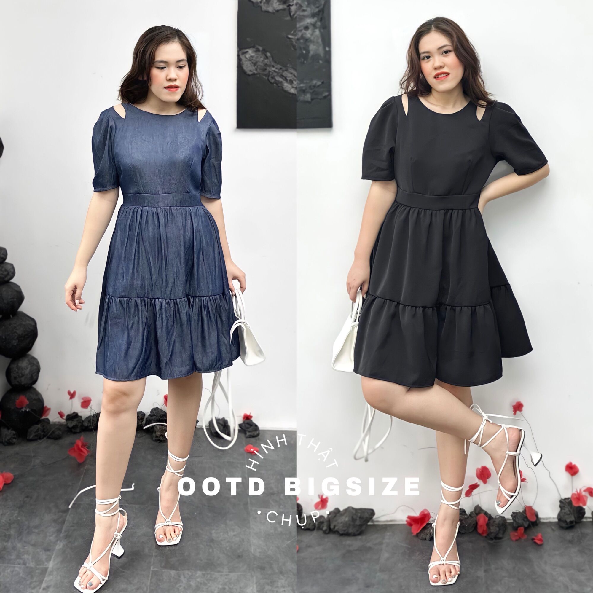OOTD BIGSIZE | Đầm khoét vai lưng V buộc dây