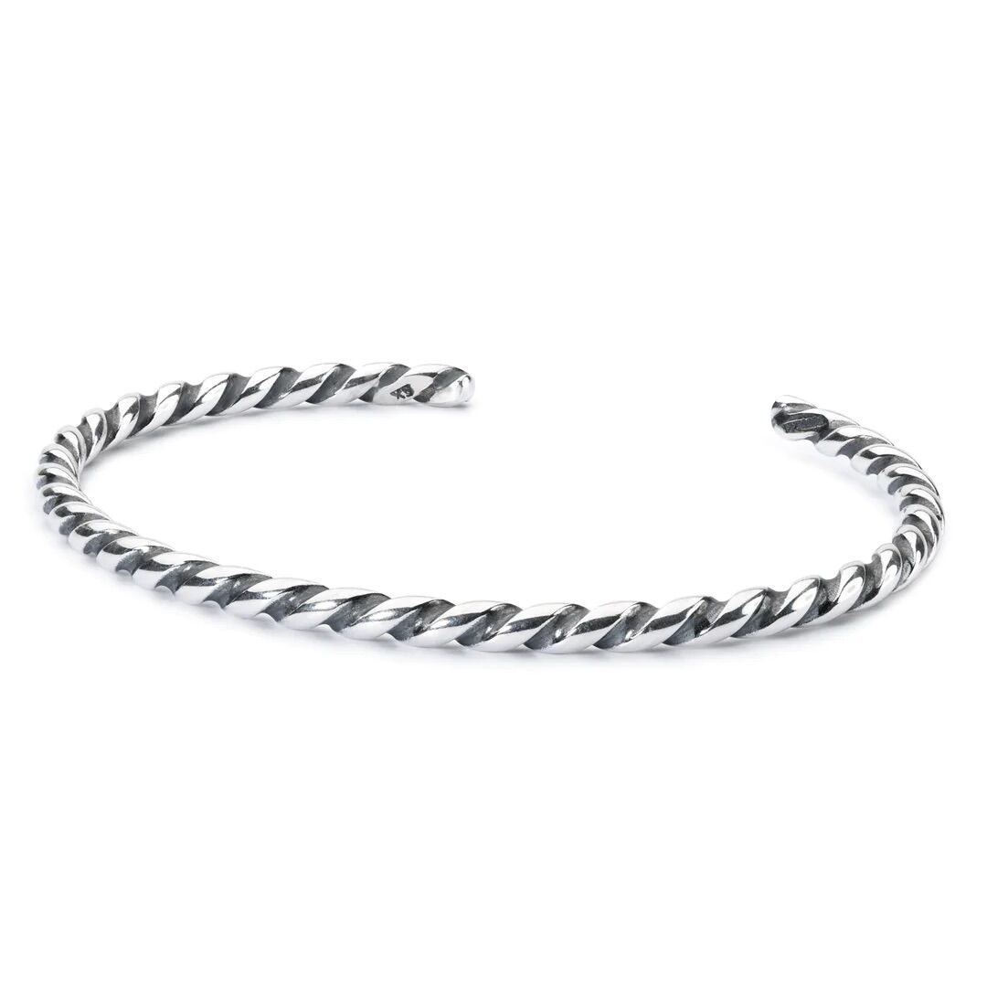 TROLLBEADS Kiềng tay bạc cao cấp Twisted Silver Bangle