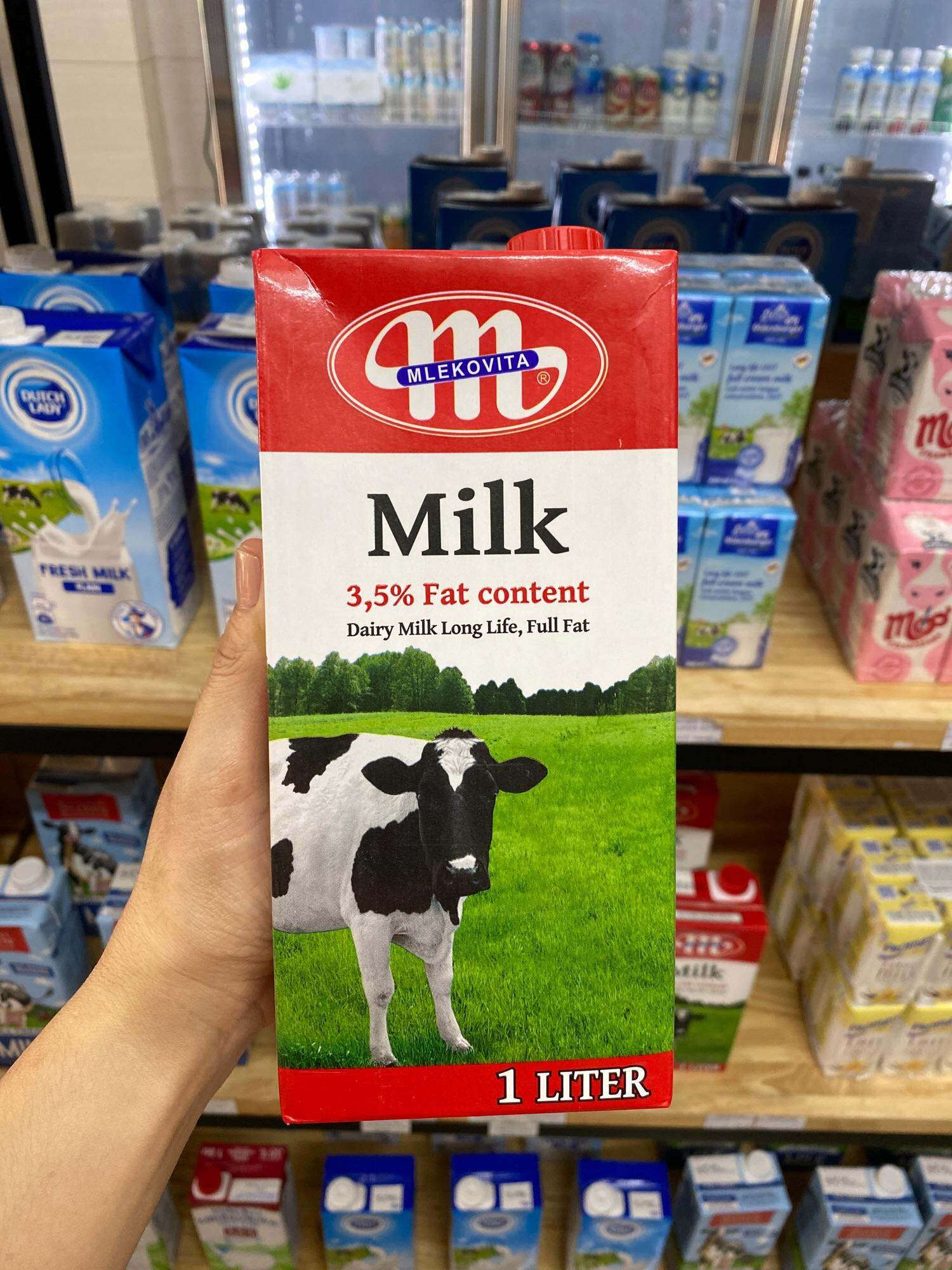 Hộp sữa tươi nguyên kem không đường Mlekovita 3.5% béo 1L nhập Ba Lan