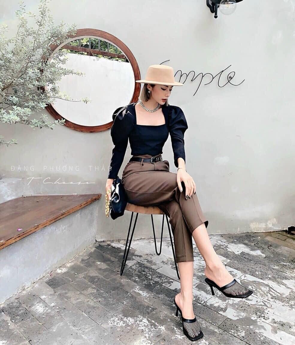Baggy cạp v kèm đai da -baggy cạp v xịn xò chanh xả