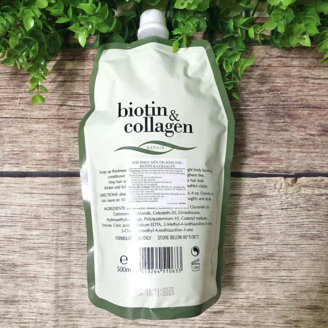 Hấp dầu Biotin Collagen Yuiluim siêu mềm mượt tóc 500ml