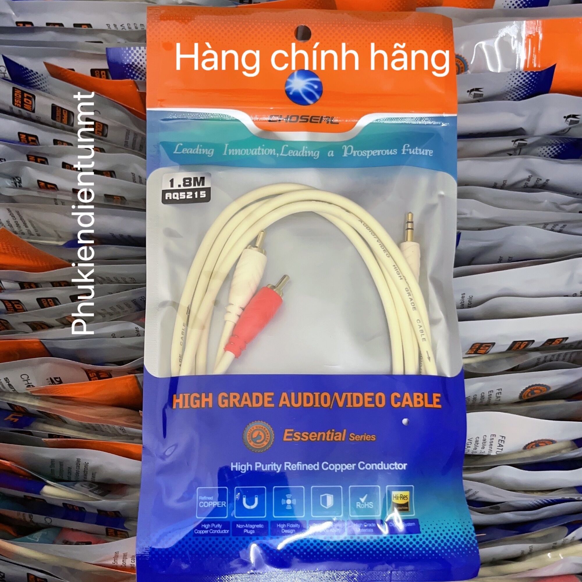 1.8m/3m/5m/10m dây cáp loa 3.5mm ra hai đầu av chính hãng choseal