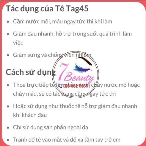 Te tag 45 Hàn quốc chuyên dụng trong pxtm