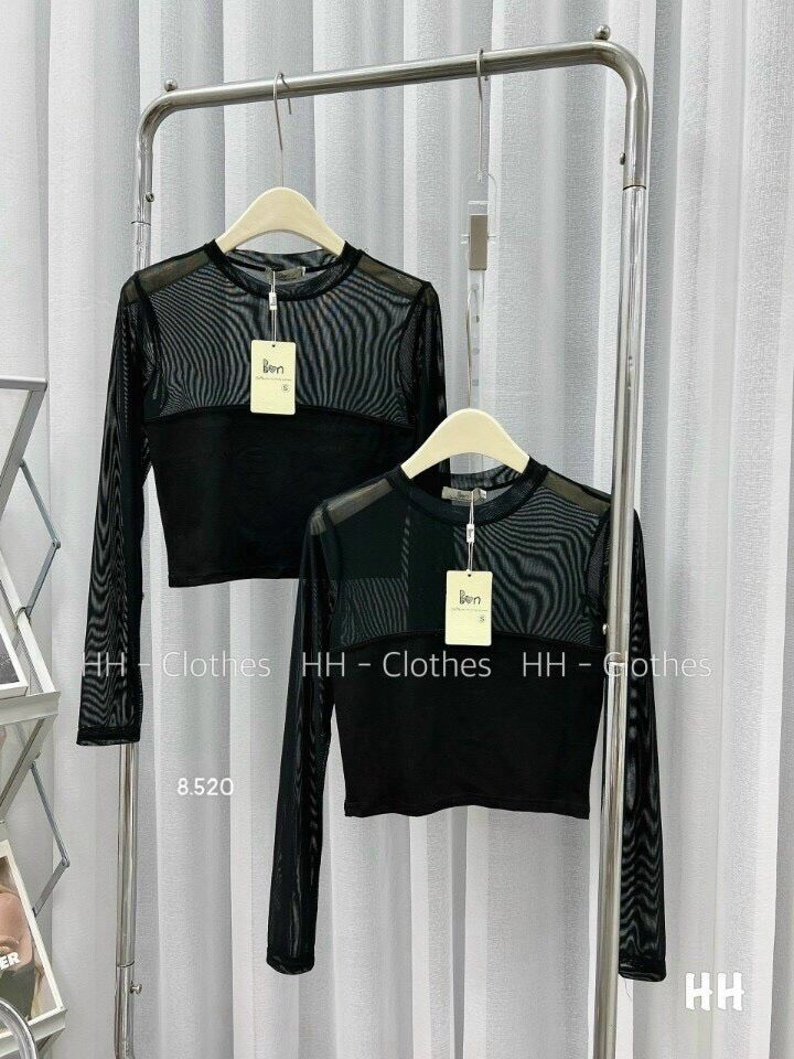 ÁO CROPTOP PHỐI LƯỚI CƯC MLEM MLEM AL123