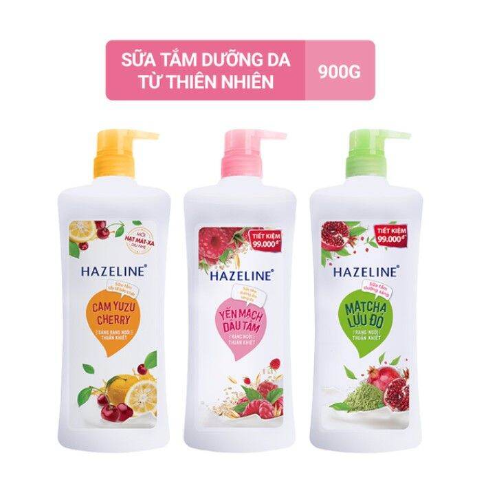 SỮA TẮM HAZELINE MATCHA LỰU ĐỎ 900g