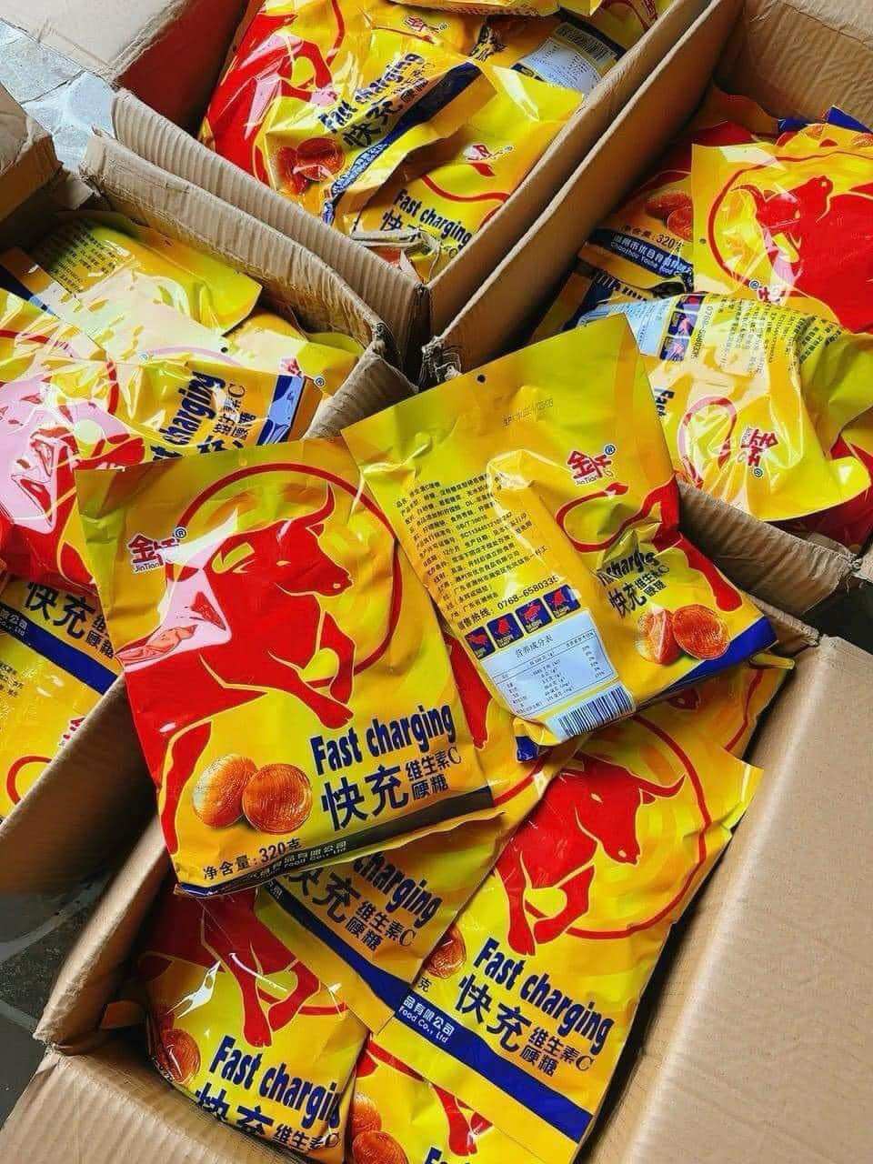 Kẹo ngậm tăng lực vị bò húc - túi 320gr - dành cho những ngày buồn ngủ vật vờ