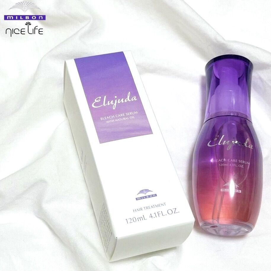 New product - tinh dầu milbon dành cho tóc tẩy, tóc sơ rối và khó vào nếp elujuda bleach care serum 120ml