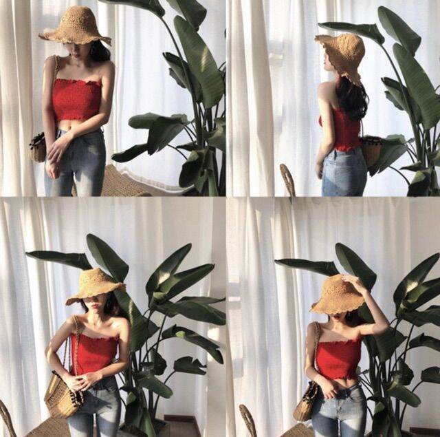 [HCM]ÁO ỐNG NHÚN THUN CROPTOP