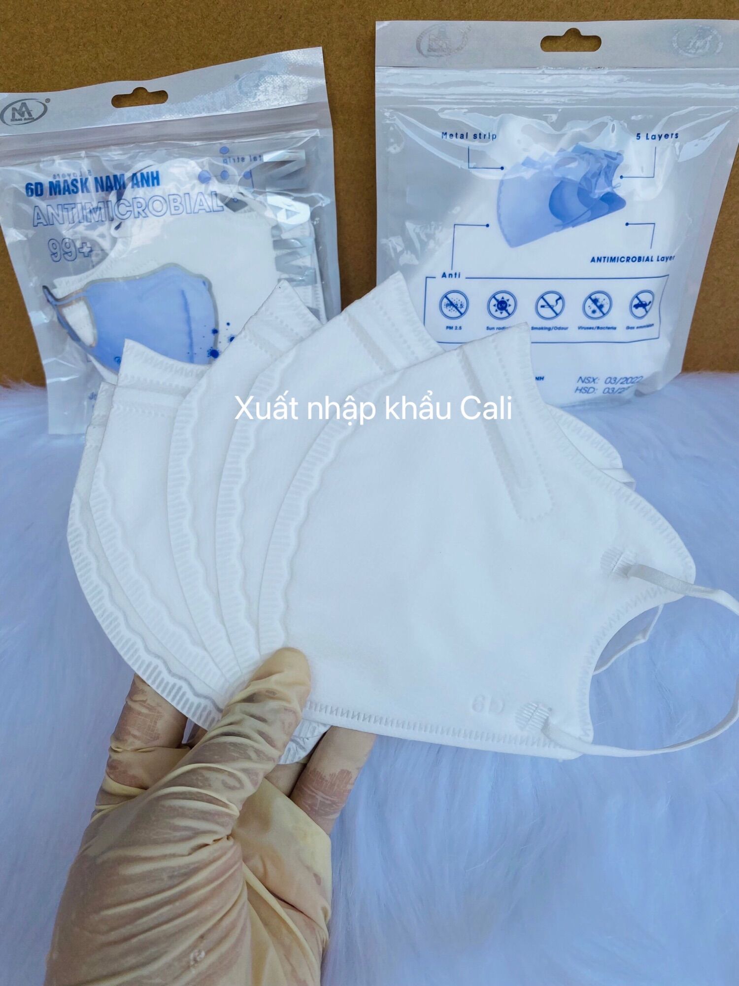 Sỉ 1 thùng 200 cái khẩu trang 6d Famapro, 5 lớp, dầy mịn lọc bụi khuẩn/khẩu trang 6d Nam Anh