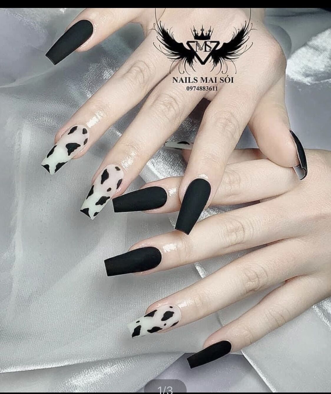 Nailbox thiết kế theo yêu cầu- móng úp đen nhám