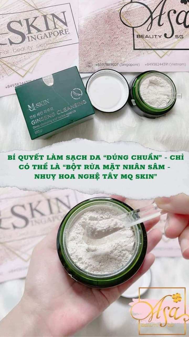 bột rữa mặt nhân sâm mq skin.