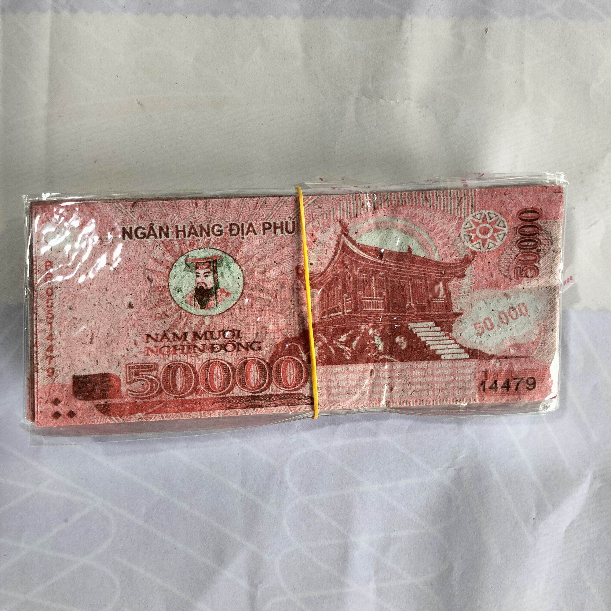 (10 cục 100 xấp nhỏ)Giấy cúng tiền Việt polyme các mệnh giá