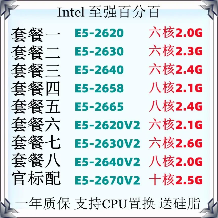 CPU Intel Xeon E5-2620 2630 2640 2658 2665 2670v2 X79