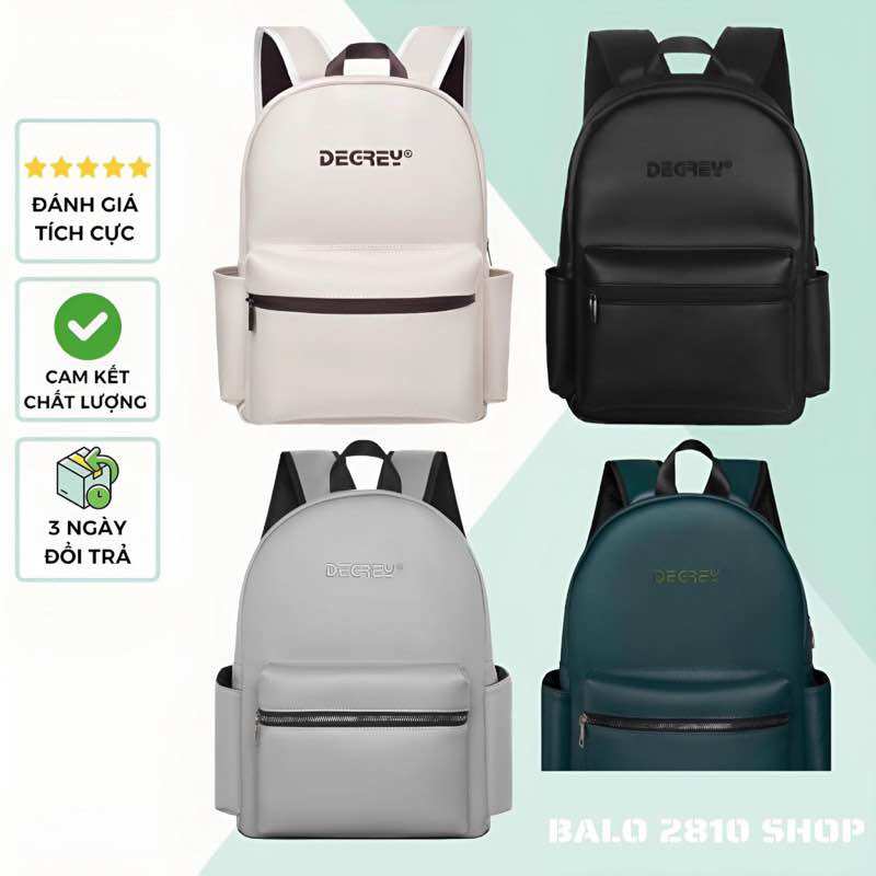 Balo dg leather basic backpack chất da simili cao cấp chống nước cặp da đi học màu đen thời trang balo 2810 shop
