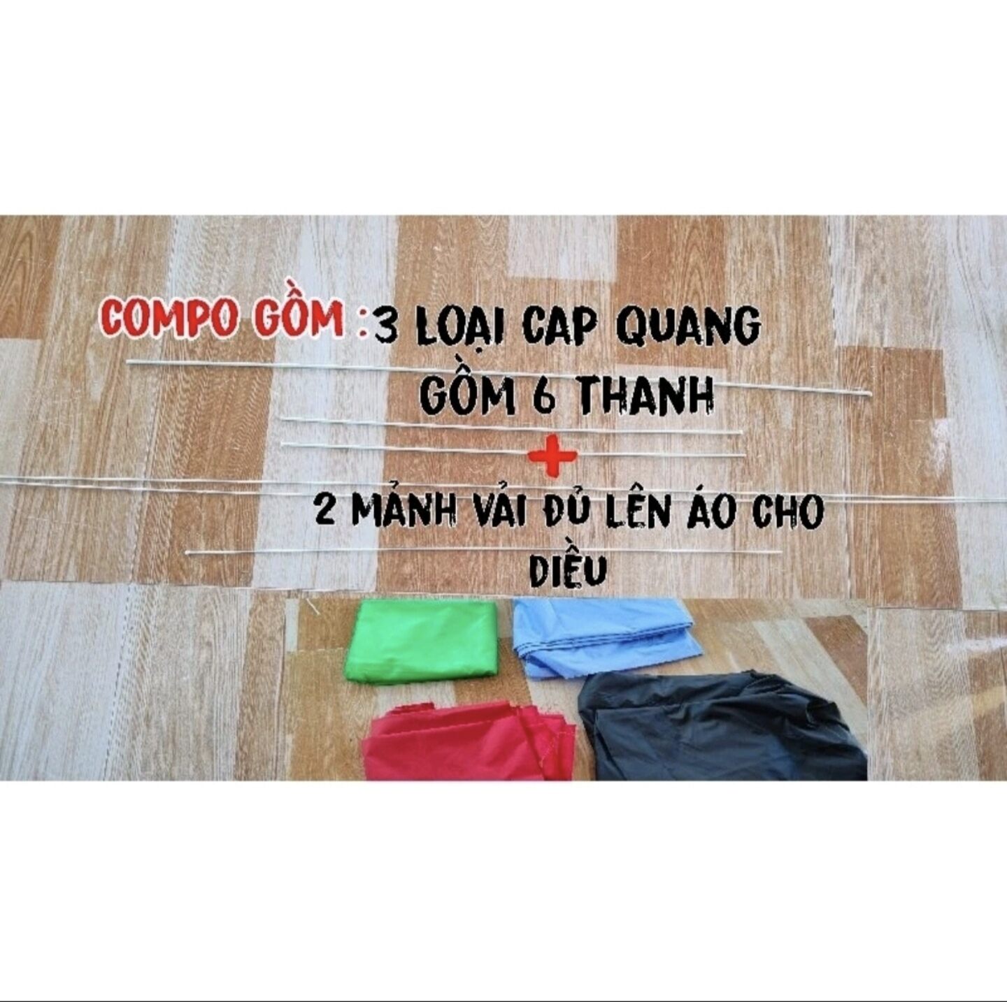 Combo làm diều sáo 1m gồm cap quang + với vải chống nước