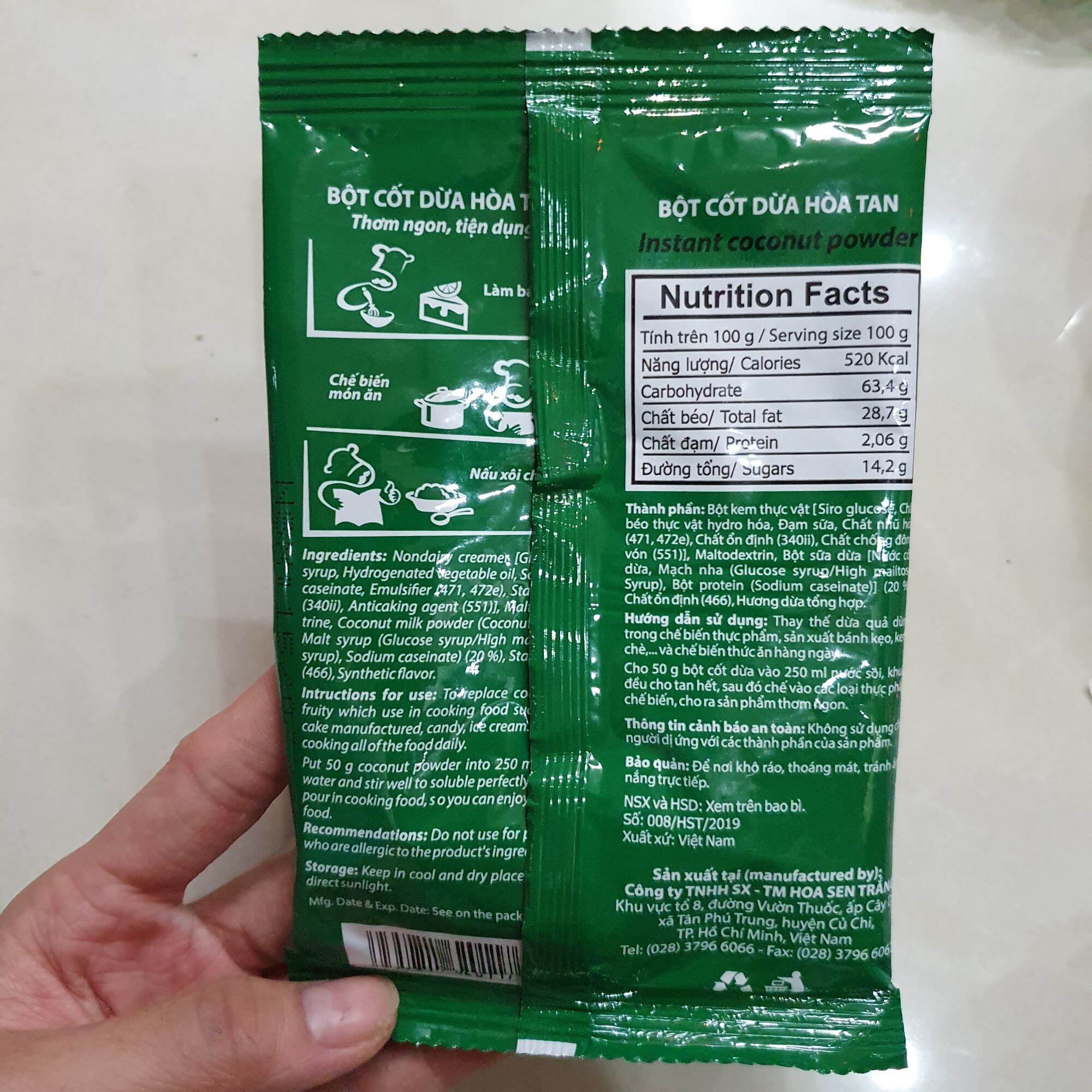 [HCM]1 gói  bộ cốt dừa sanca 50g