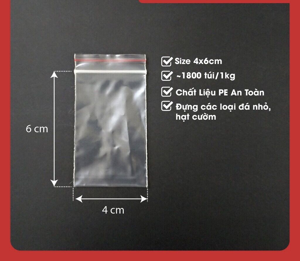 [HCM]1Kg Túi Zip Chỉ Đỏ