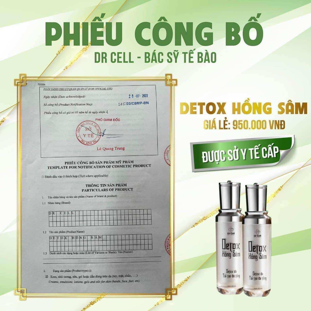 Detox Hồng Sâm DR CELL 50ml