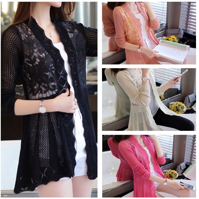 Áo Khoác len Cardigan Dáng Dài dễ thương- K2