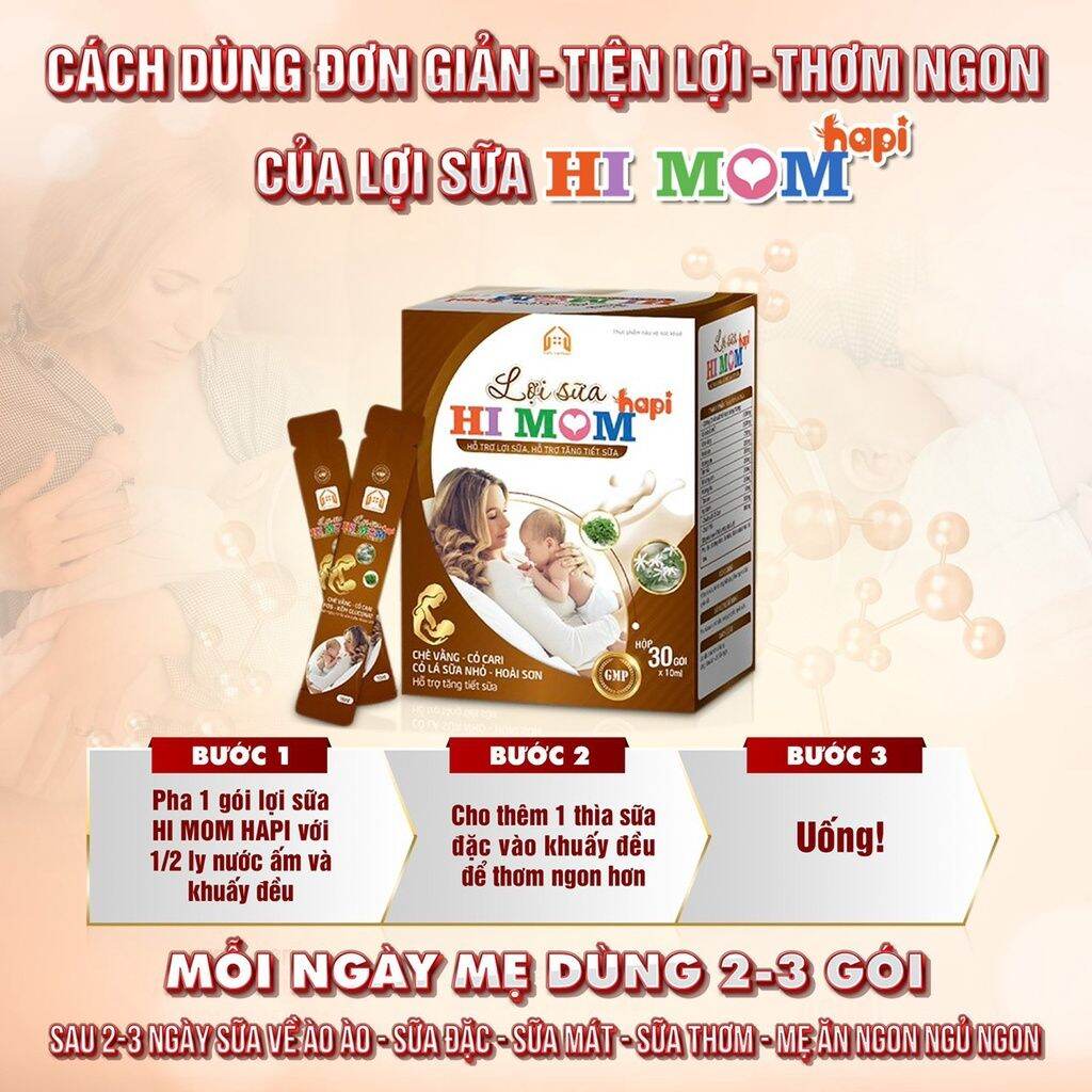 [1 HỘP]Lợi Sữa HI MOM Hapi Chính Hãng