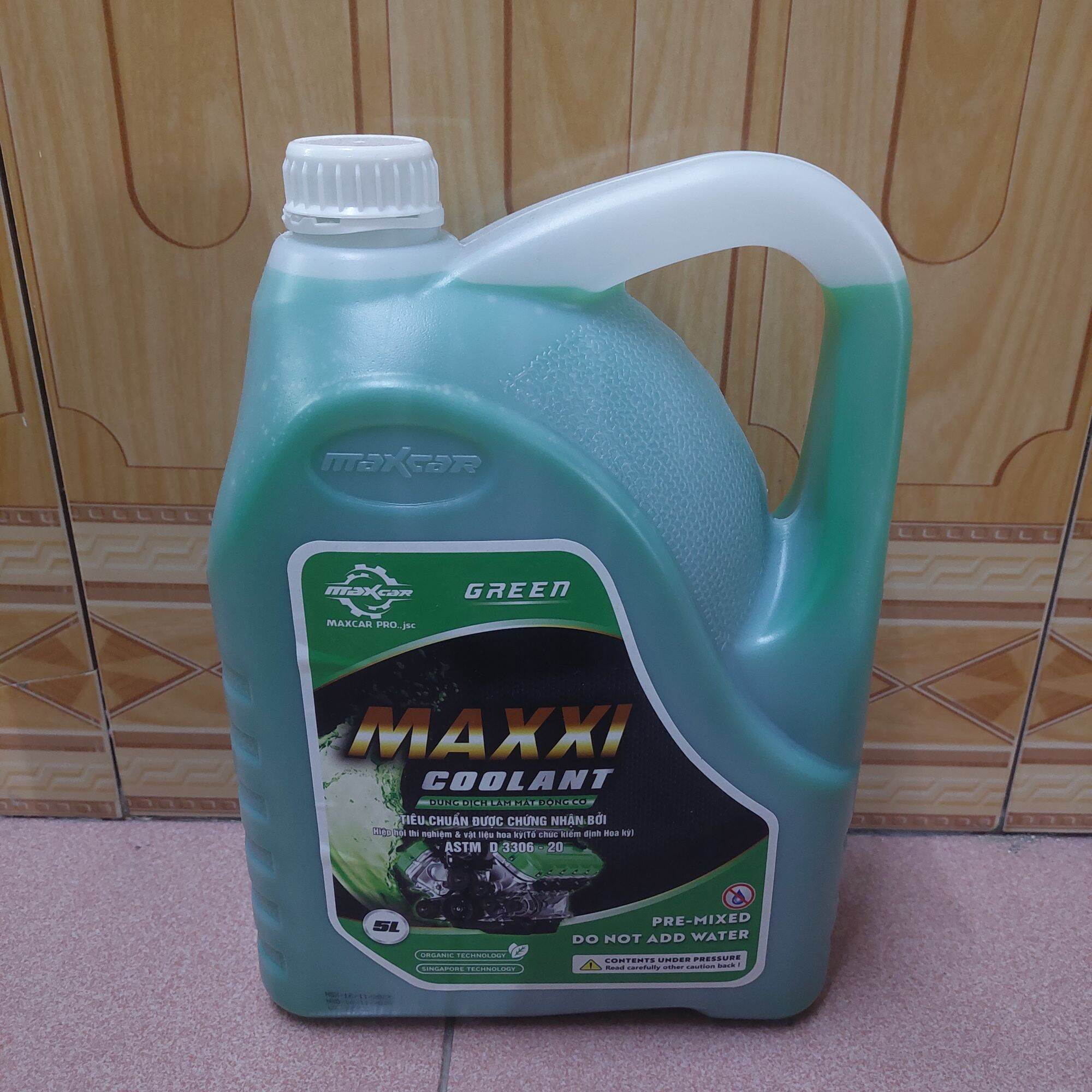 Nước làm mát động cơ Maxxi Coolant can 5 Lít dùng cho ô tô, xe máy